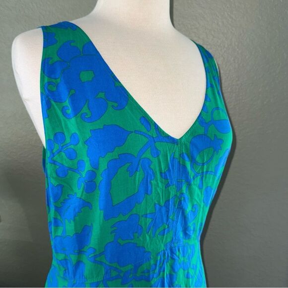 Boden Rosaline Midi Dress Tropical Retreat Emerald Size 16 V-Neck Sleeveless - Picture 7 of 14